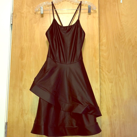 ETA Black Leather Like Dress. - Picture 1 of 6